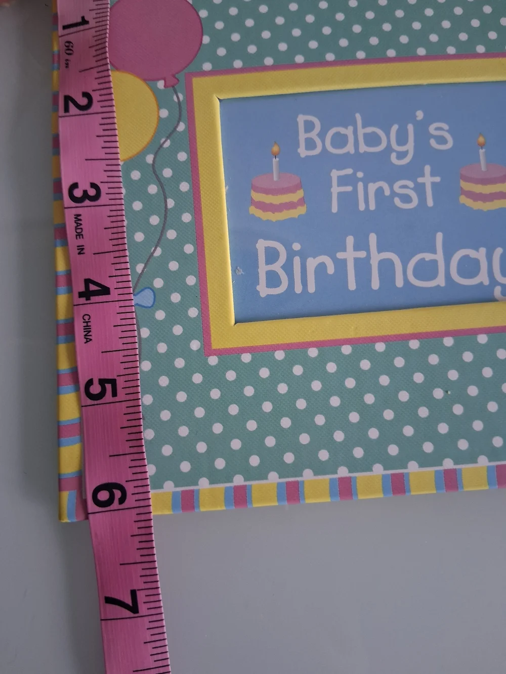 Baby's First Birthday Polka Dot Photo Frame - Pastel Multicolor